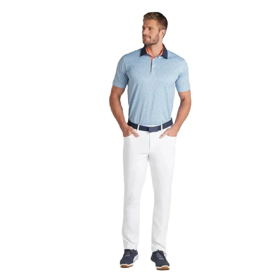 Puma Pique Gingham Golf Polo - Blue