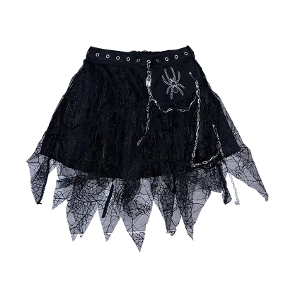 punk spider skirt    KF83952