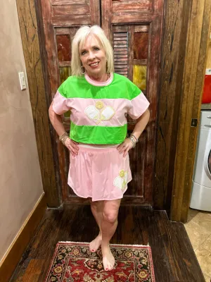 Queen Of Sparkles Pink Pickle Ball  Skort