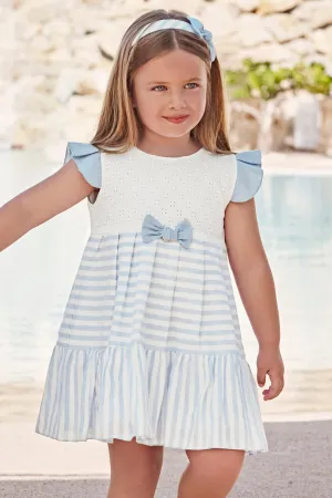 "Lacy" Sky Blue Striped Dress