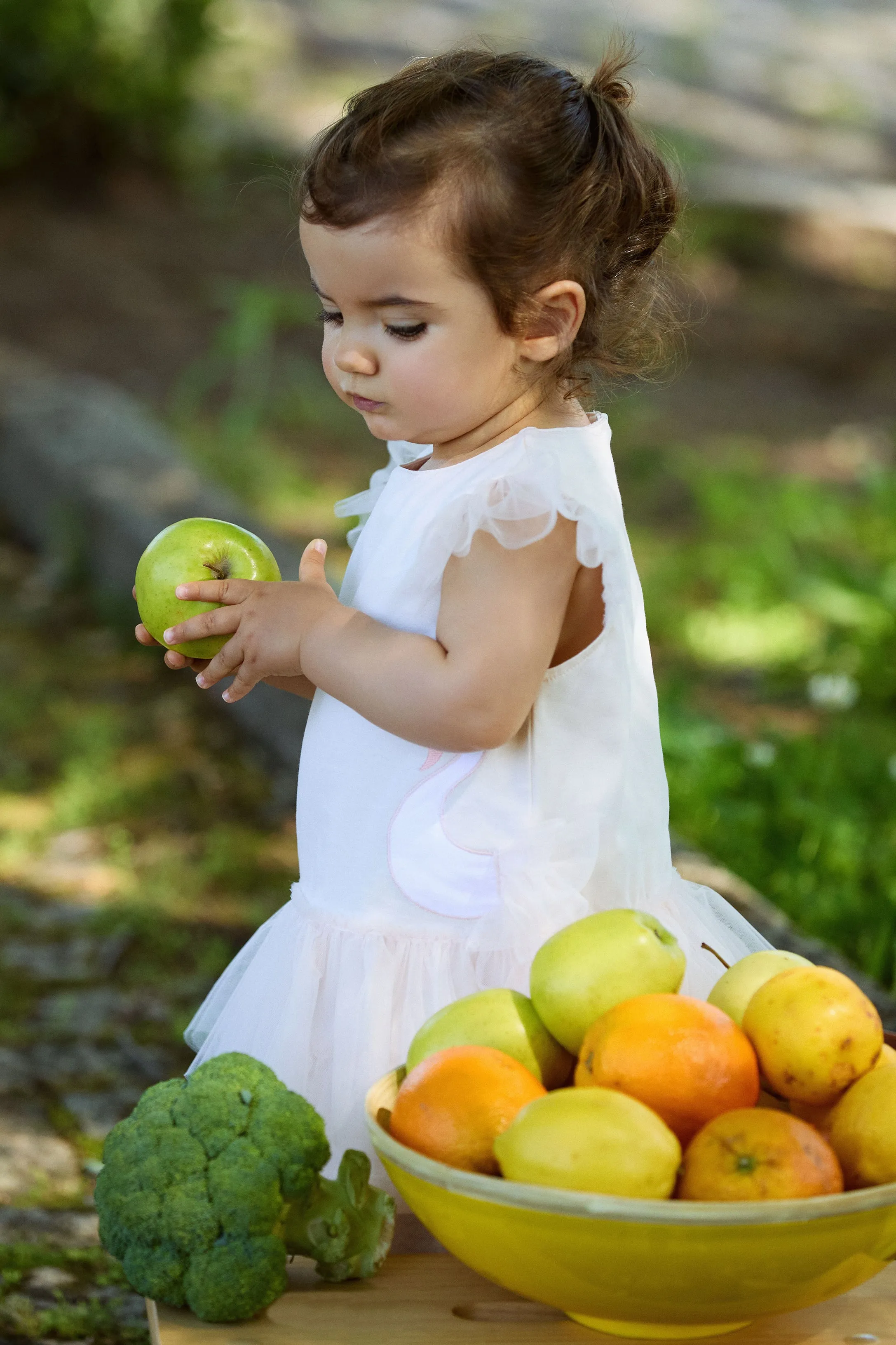 "Mia" Pale Peach Tulle Swan Dress