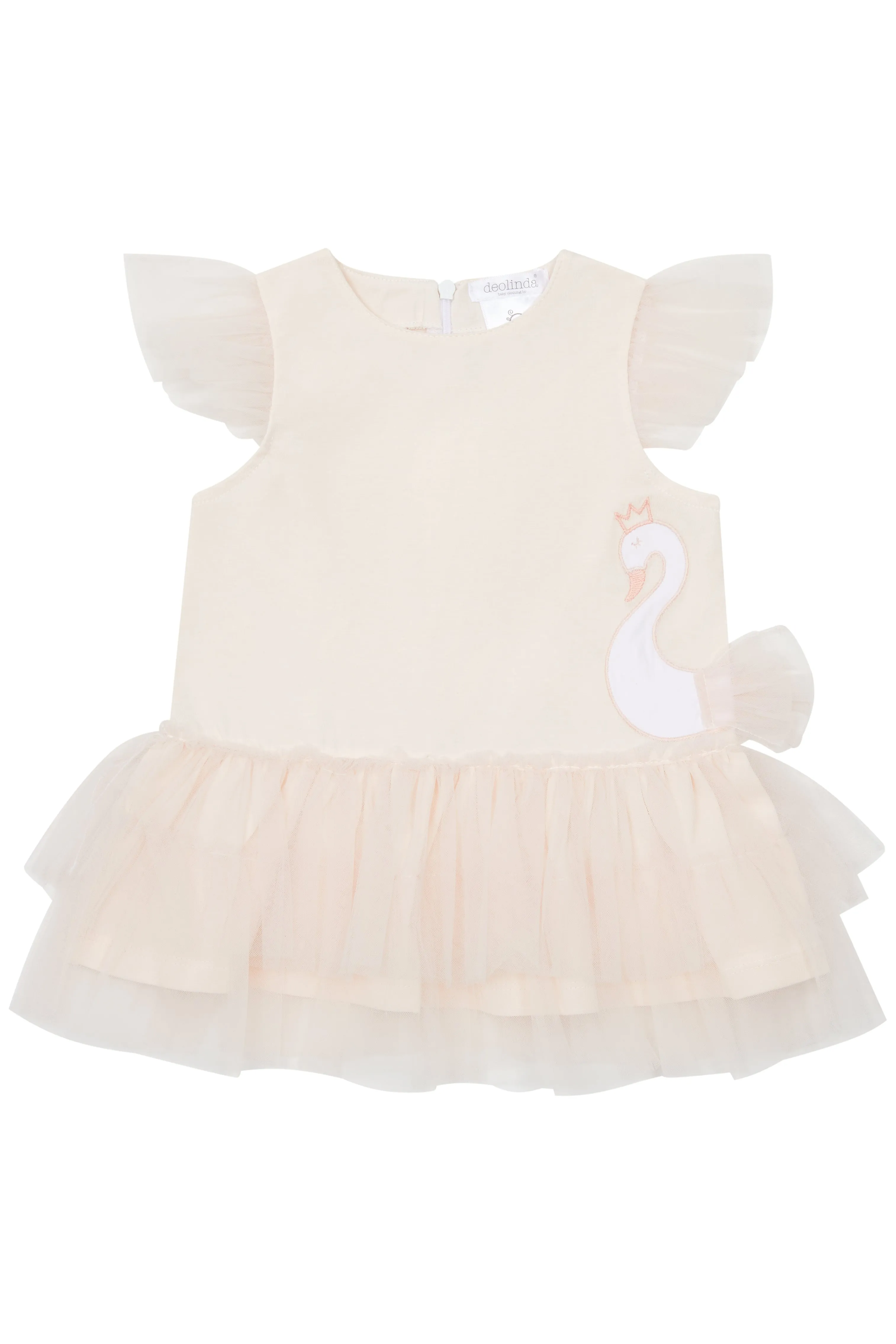 "Mia" Pale Peach Tulle Swan Dress