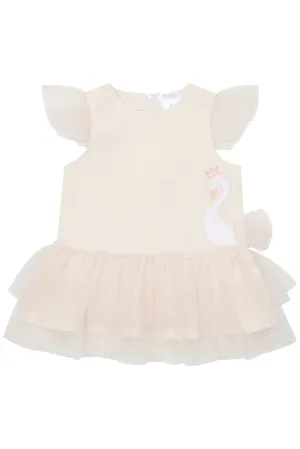 "Mia" Pale Peach Tulle Swan Dress