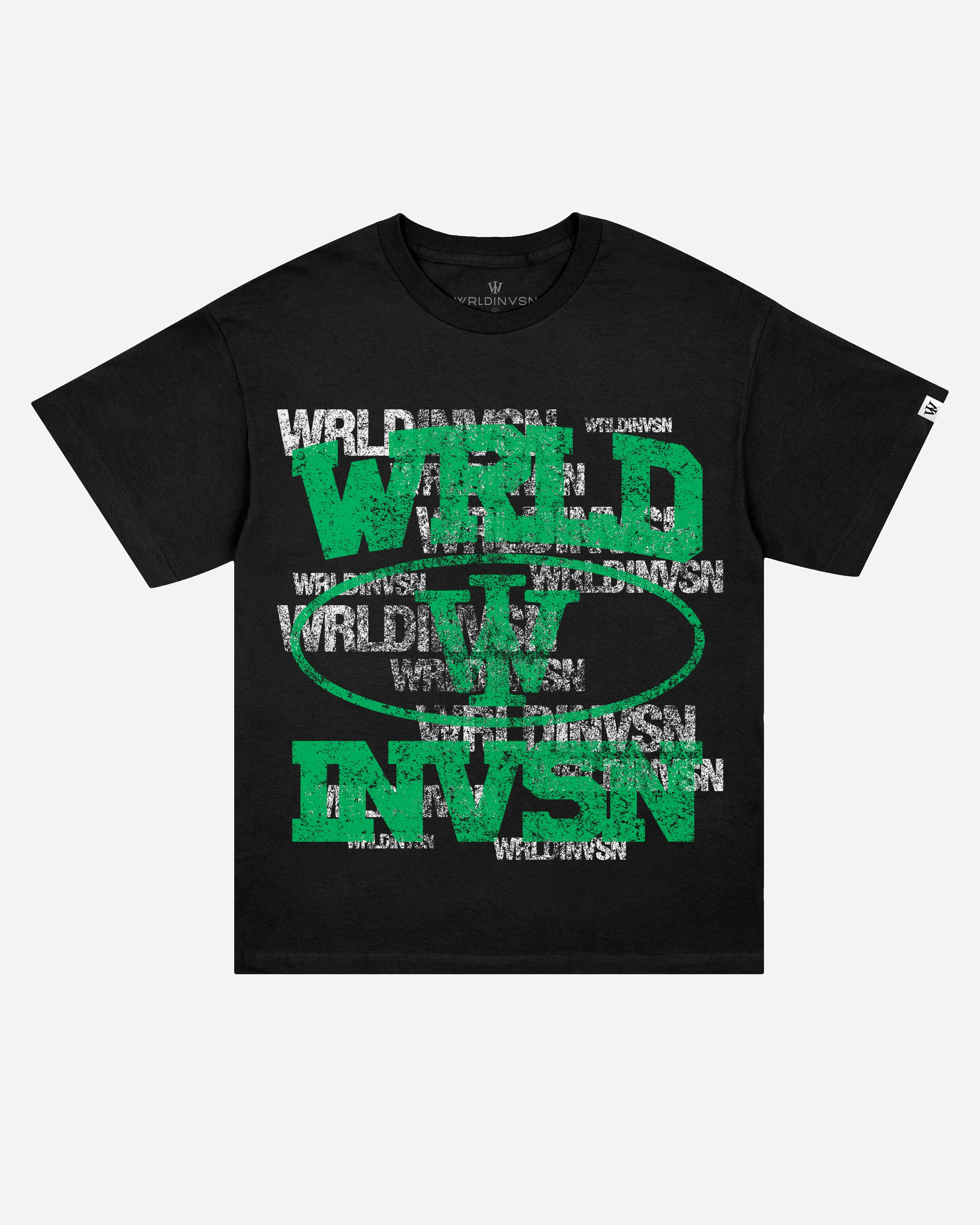 "Overlapping Vintage" Tee (Black/Green)