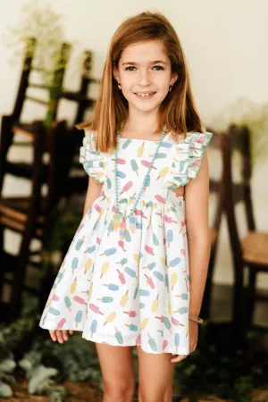 "Skye" Ice Lolly Print Dress & Bloomers