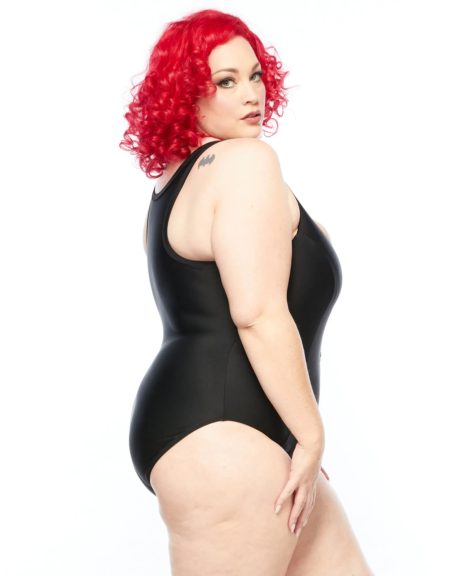 Racer Back Swimsuit Zip (E-G) - Black