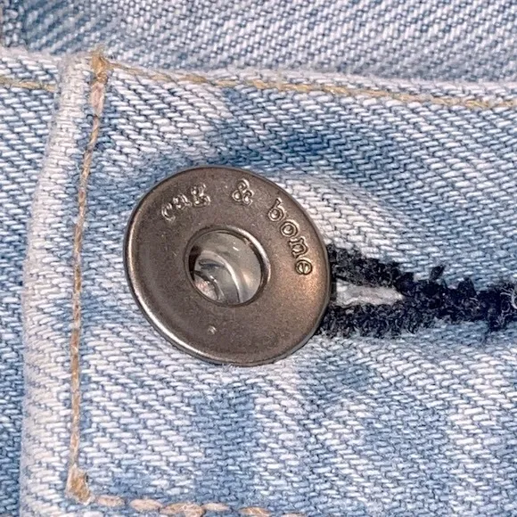 rag &amp; bone Justine denim shorts distressed raw hem Glena Whole rn# 108879 SZ 26