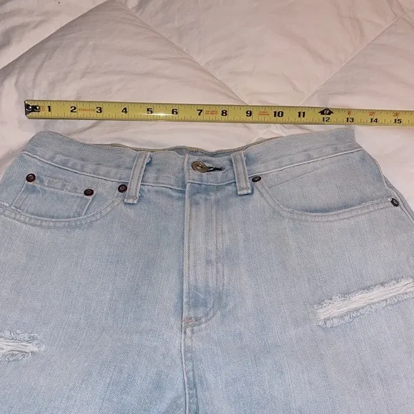 rag &amp; bone Justine denim shorts distressed raw hem Glena Whole rn# 108879 SZ 26