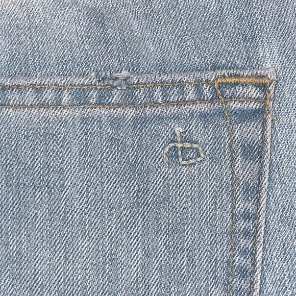 rag &amp; bone Justine denim shorts distressed raw hem Glena Whole rn# 108879 SZ 26