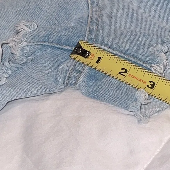 rag &amp; bone Justine denim shorts distressed raw hem Glena Whole rn# 108879 SZ 26