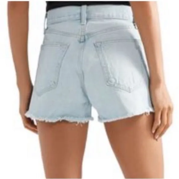 rag &amp; bone Justine denim shorts distressed raw hem Glena Whole rn# 108879 SZ 26