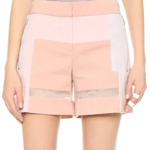 Rebecca Taylor Peach Color Block High Waist Shorts Size S
