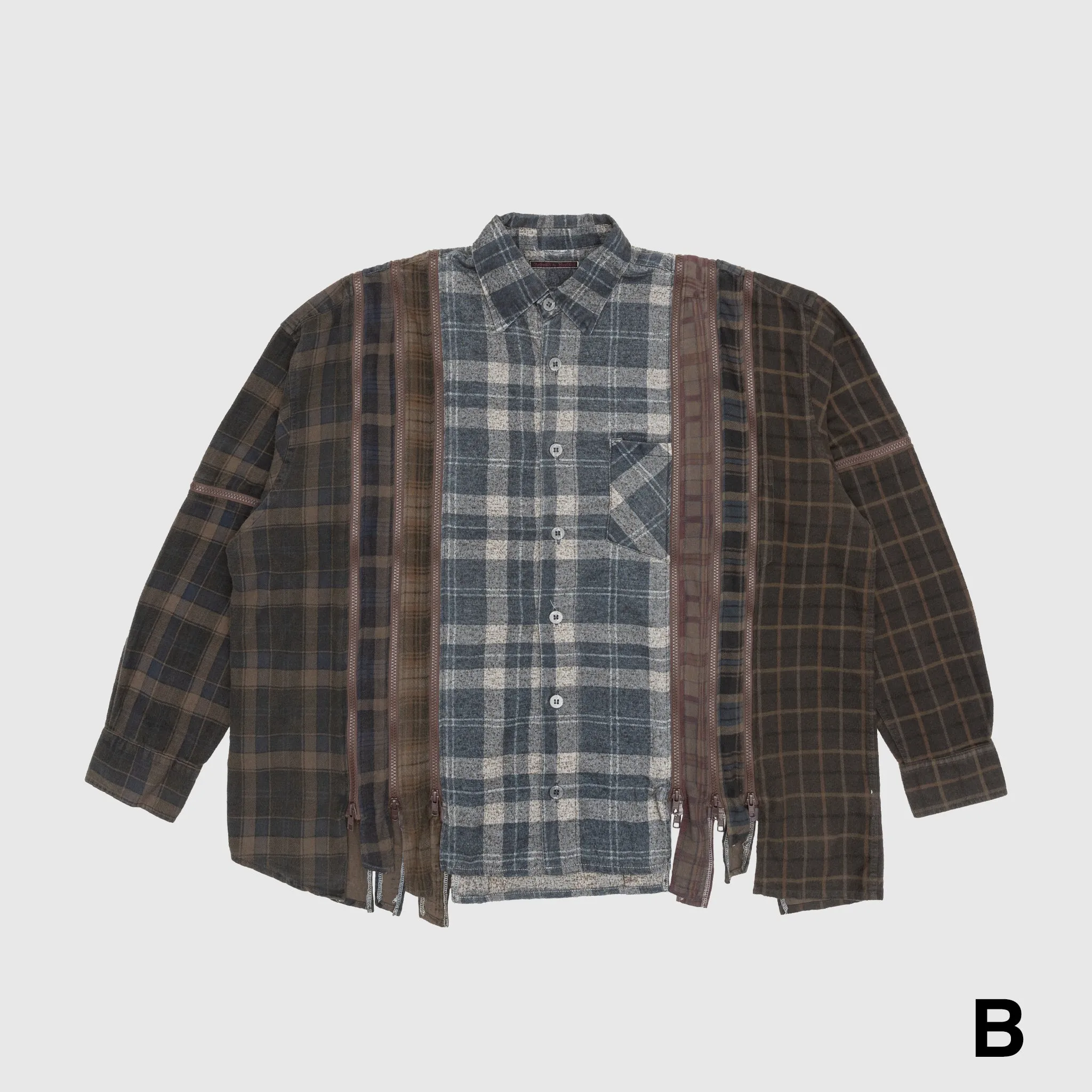 REBUILD BY NEEDLES 7 CUTS ZIPPED WIDE SHIRT