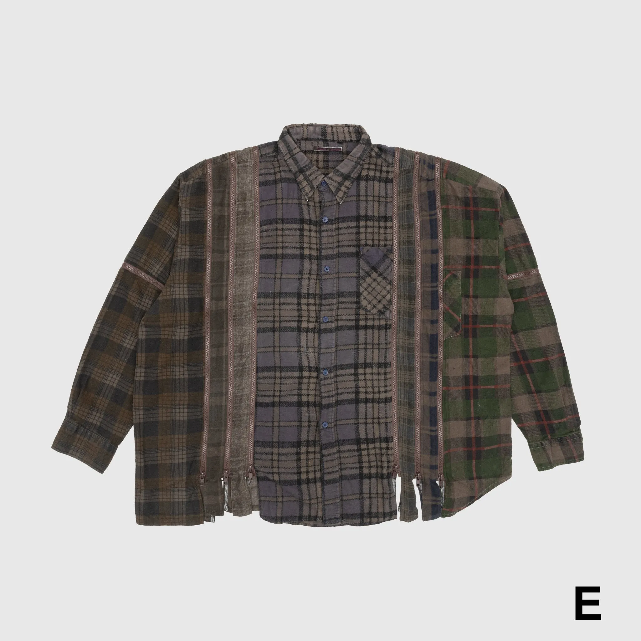 REBUILD BY NEEDLES 7 CUTS ZIPPED WIDE SHIRT