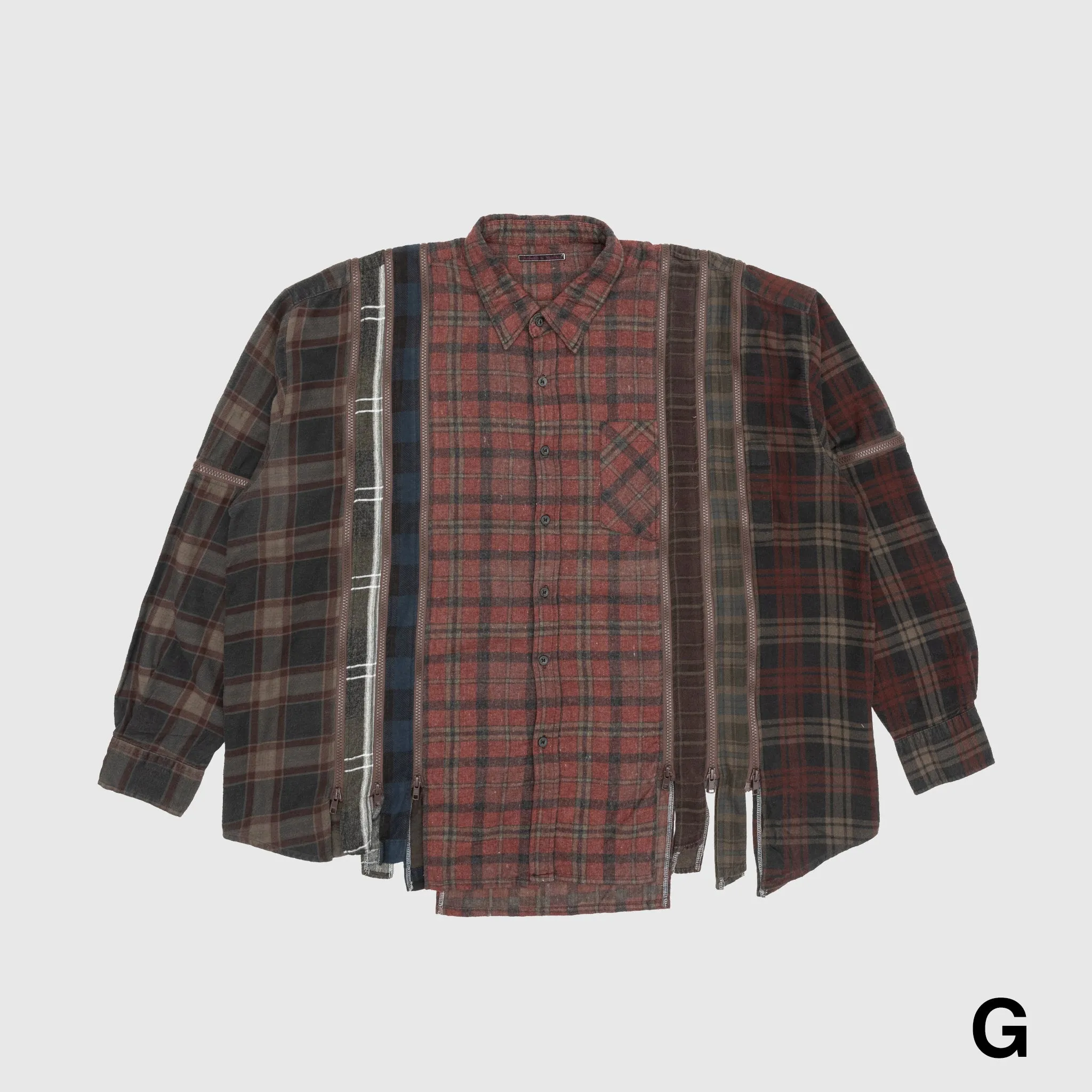 REBUILD BY NEEDLES 7 CUTS ZIPPED WIDE SHIRT