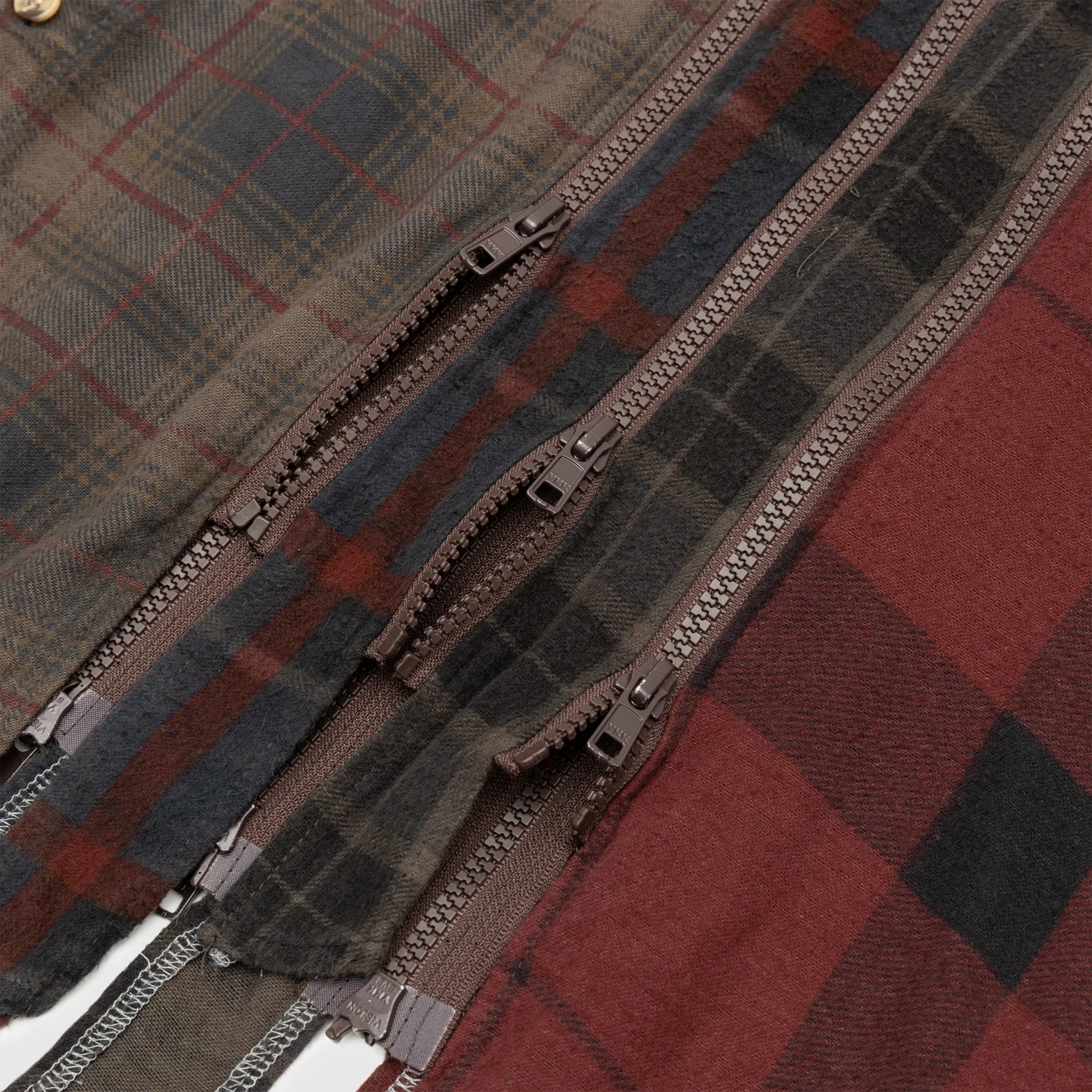 REBUILD BY NEEDLES 7 CUTS ZIPPED WIDE SHIRT