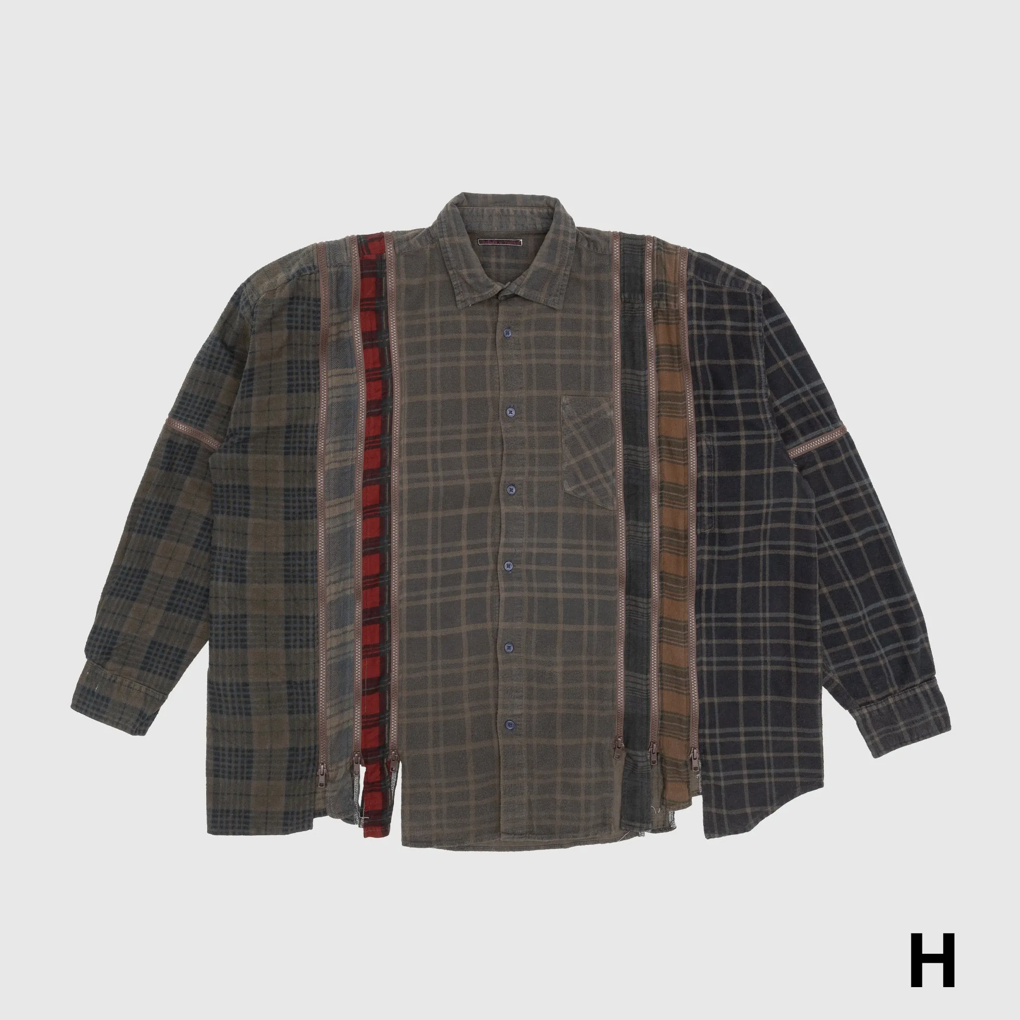 REBUILD BY NEEDLES 7 CUTS ZIPPED WIDE SHIRT