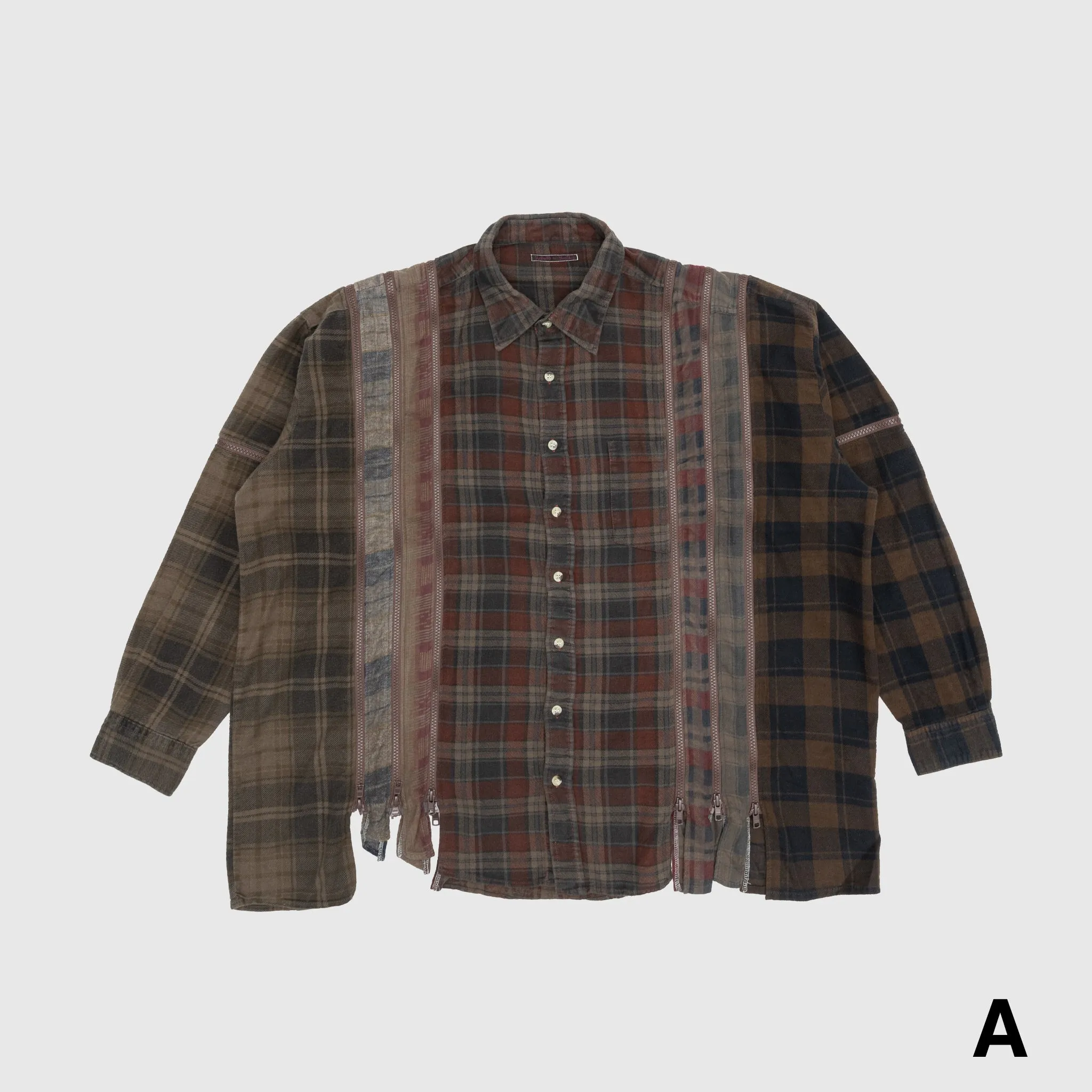 REBUILD BY NEEDLES 7 CUTS ZIPPED WIDE SHIRT