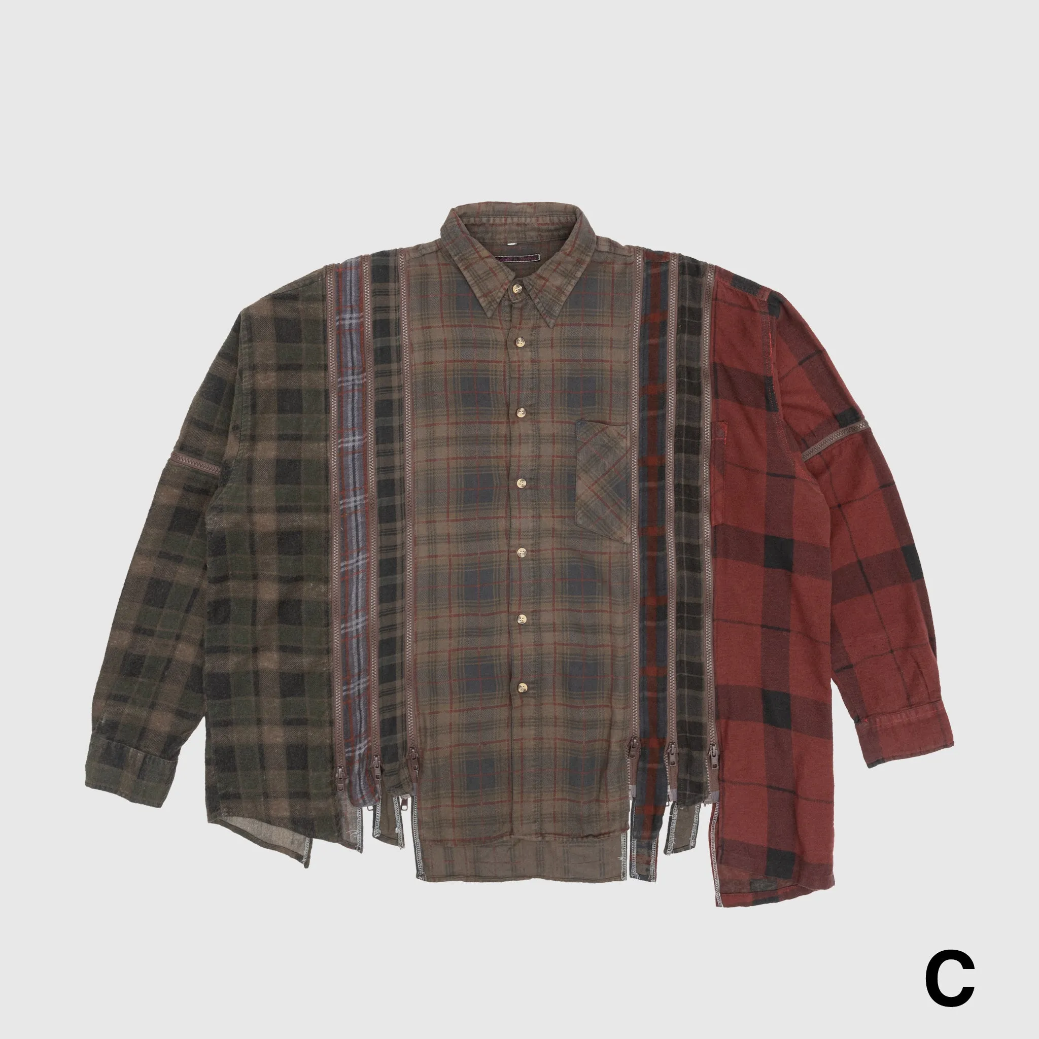 REBUILD BY NEEDLES 7 CUTS ZIPPED WIDE SHIRT