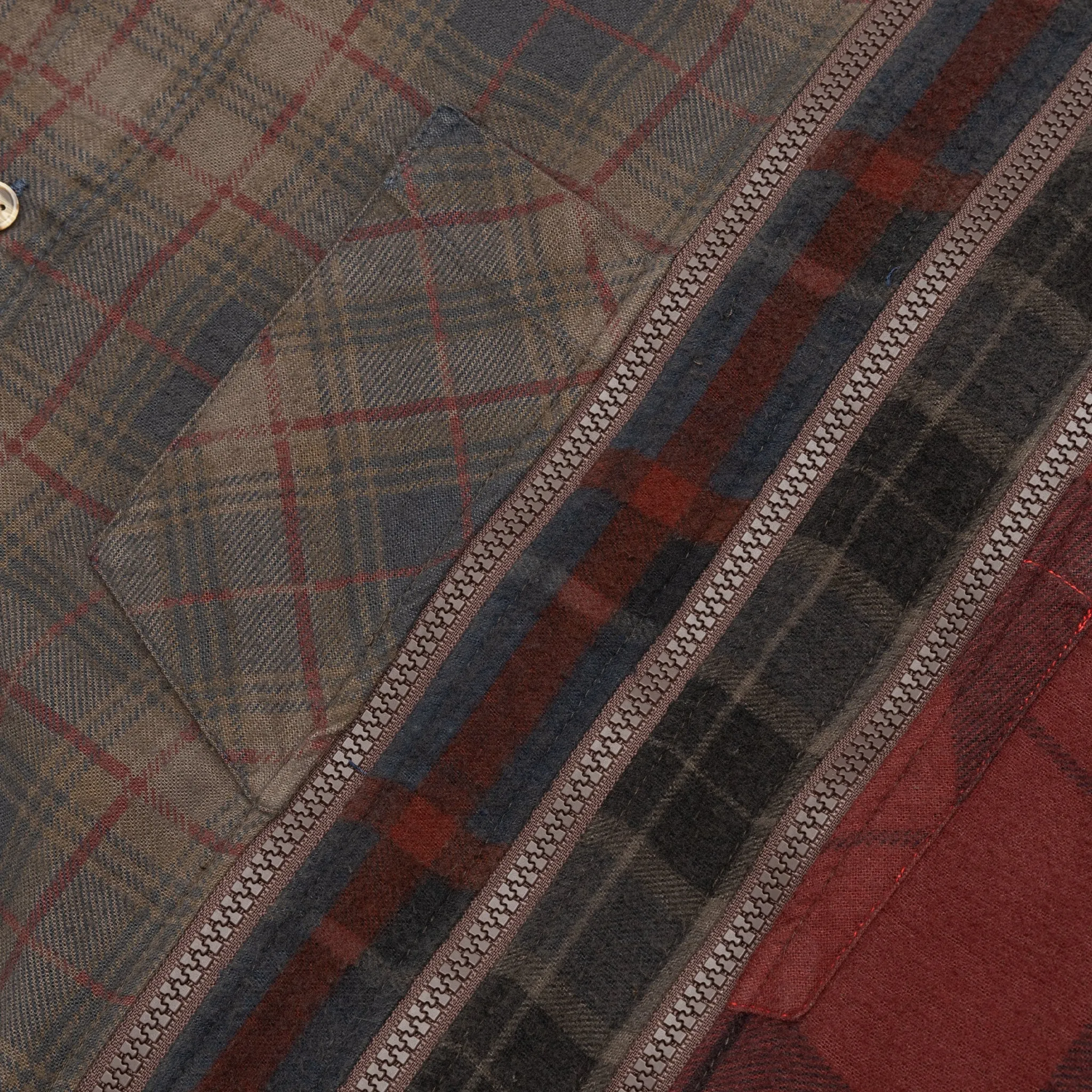 REBUILD BY NEEDLES 7 CUTS ZIPPED WIDE SHIRT