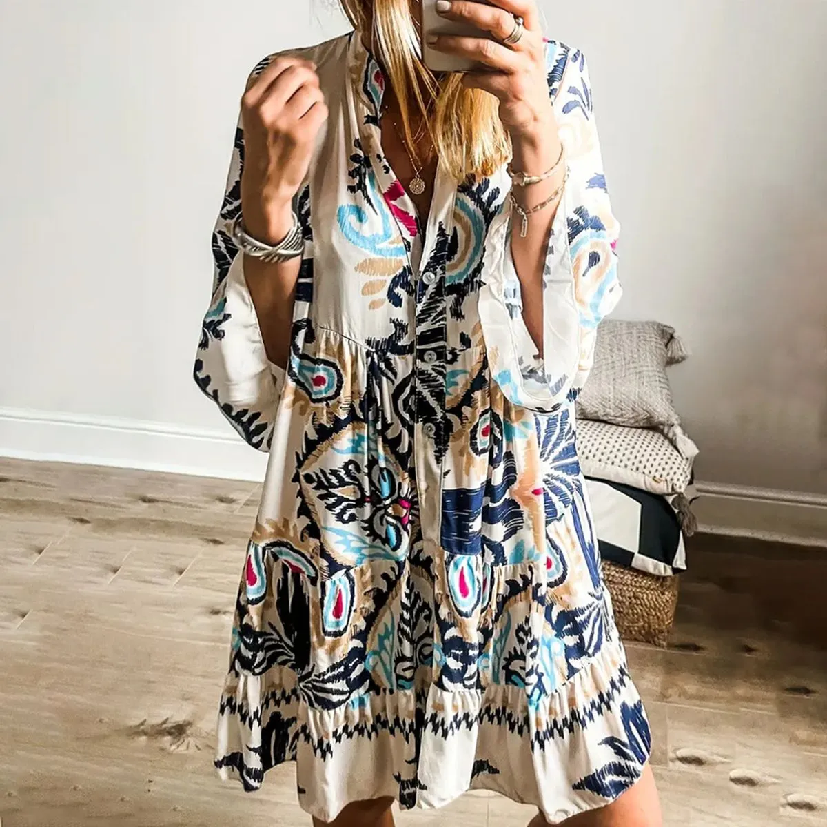 Rechelle™ - Stylish Bohemian-Inspired Tunic Dress