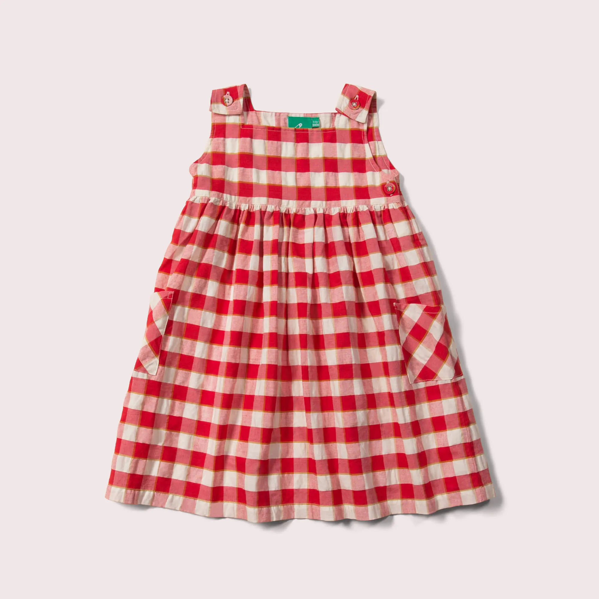 Red Check Pinny Dress
