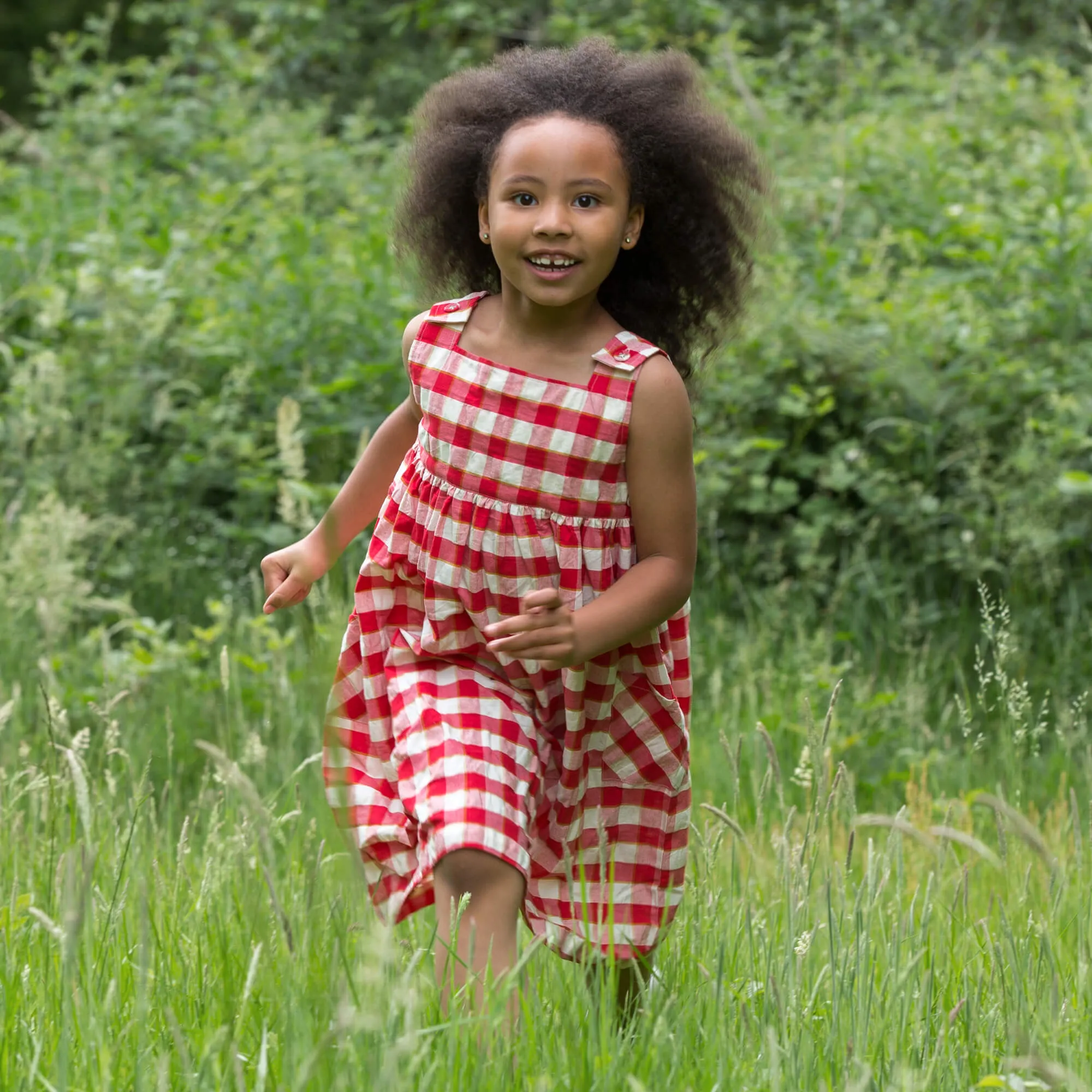 Red Check Pinny Dress
