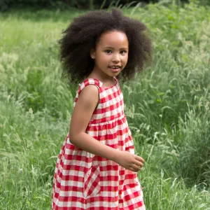 Red Check Pinny Dress