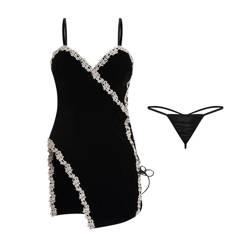Red suspender nightgown  KF70521