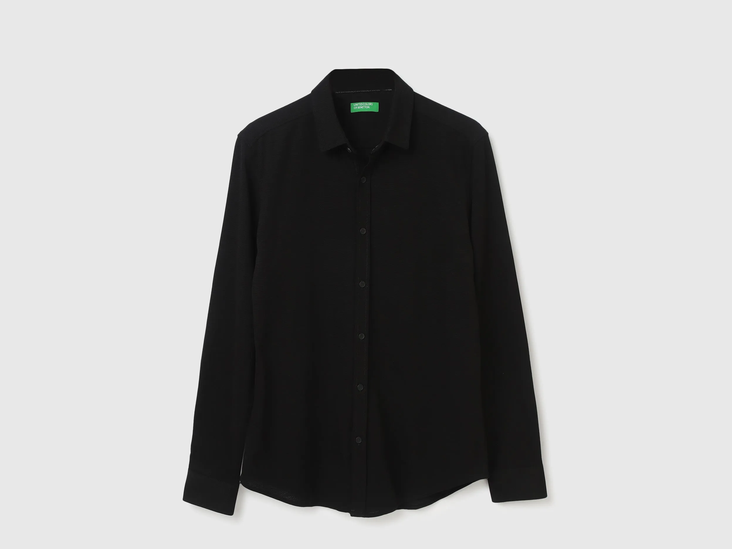 Regular Fit Spread Collar Textured Shirts