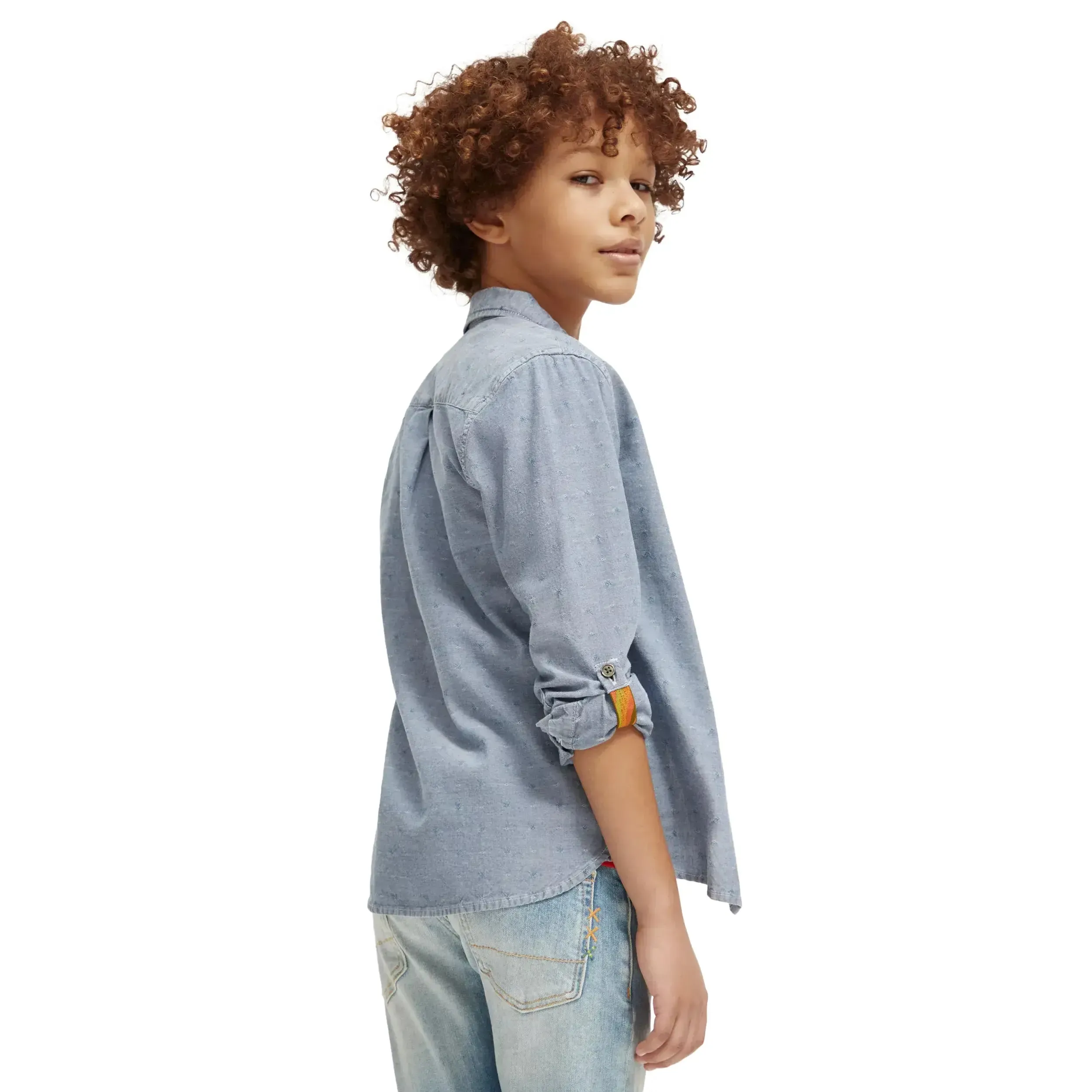 Regular-Fit Textured Shirt With Sleeve Adjustments