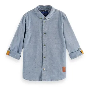 Regular-Fit Textured Shirt With Sleeve Adjustments