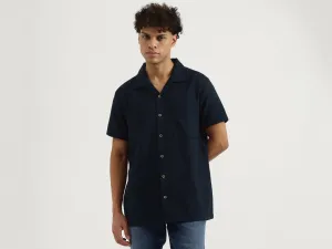 Regular Resort Collar Textured Shirt