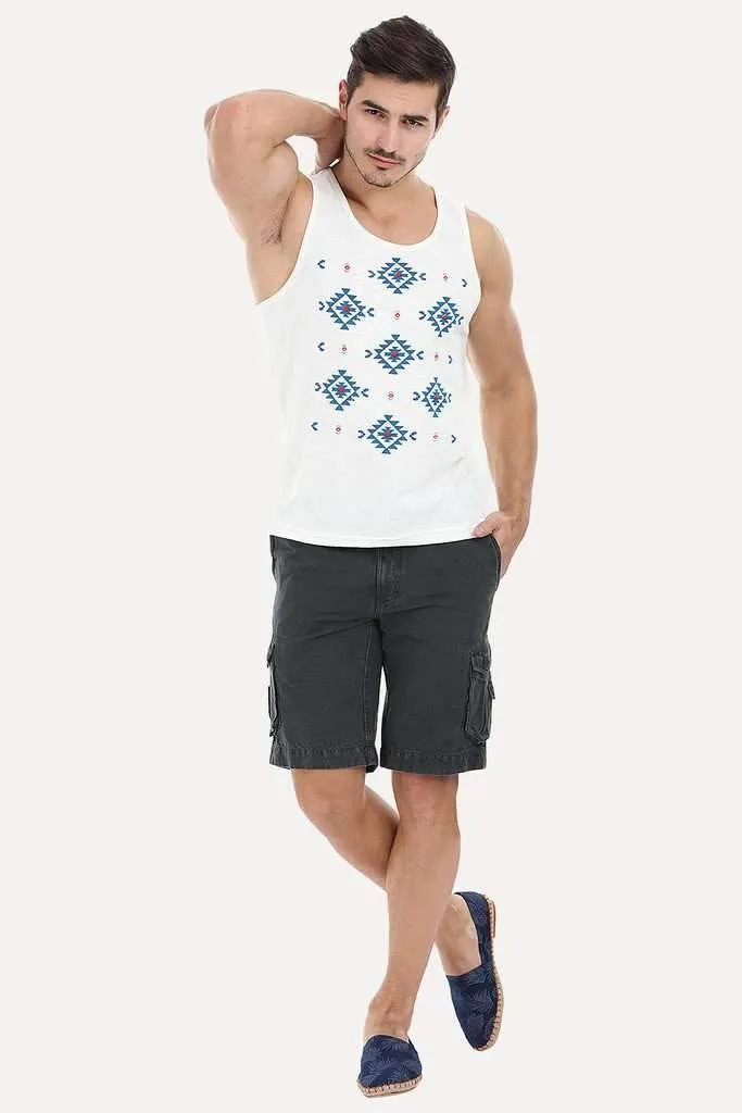 Relaxed Fit Garment Dyed Washed Cargo Shorts