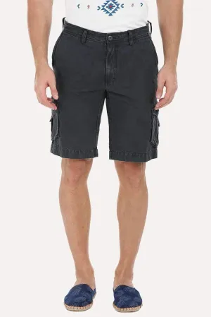 Relaxed Fit Garment Dyed Washed Cargo Shorts