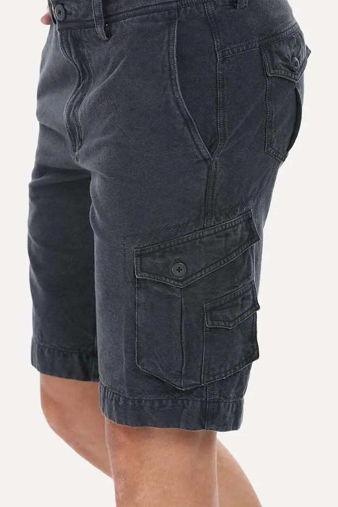 Relaxed Fit Garment Dyed Washed Cargo Shorts