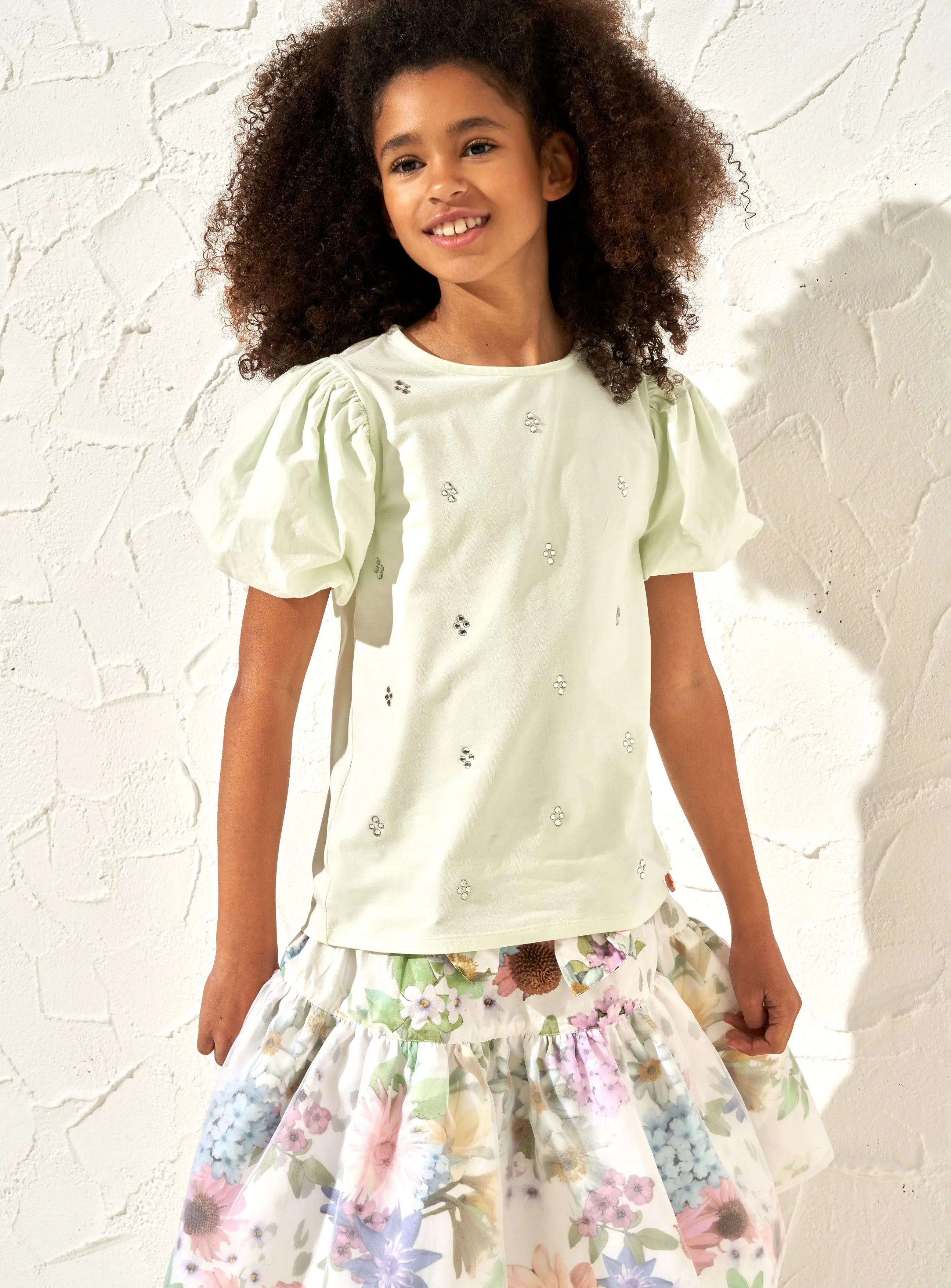 Renata Sage Puff Sleeve Tee