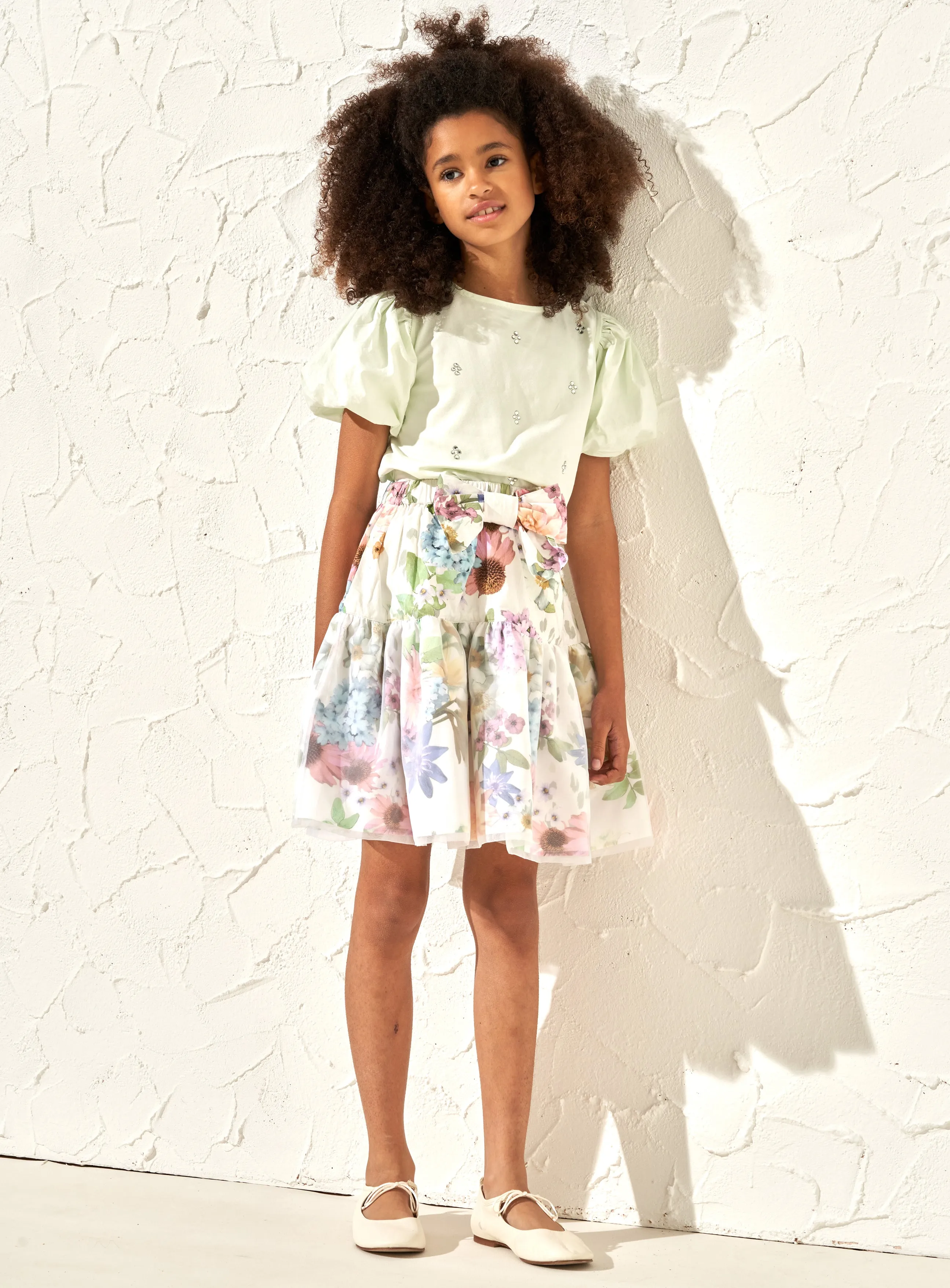 Renata Sage Puff Sleeve Tee