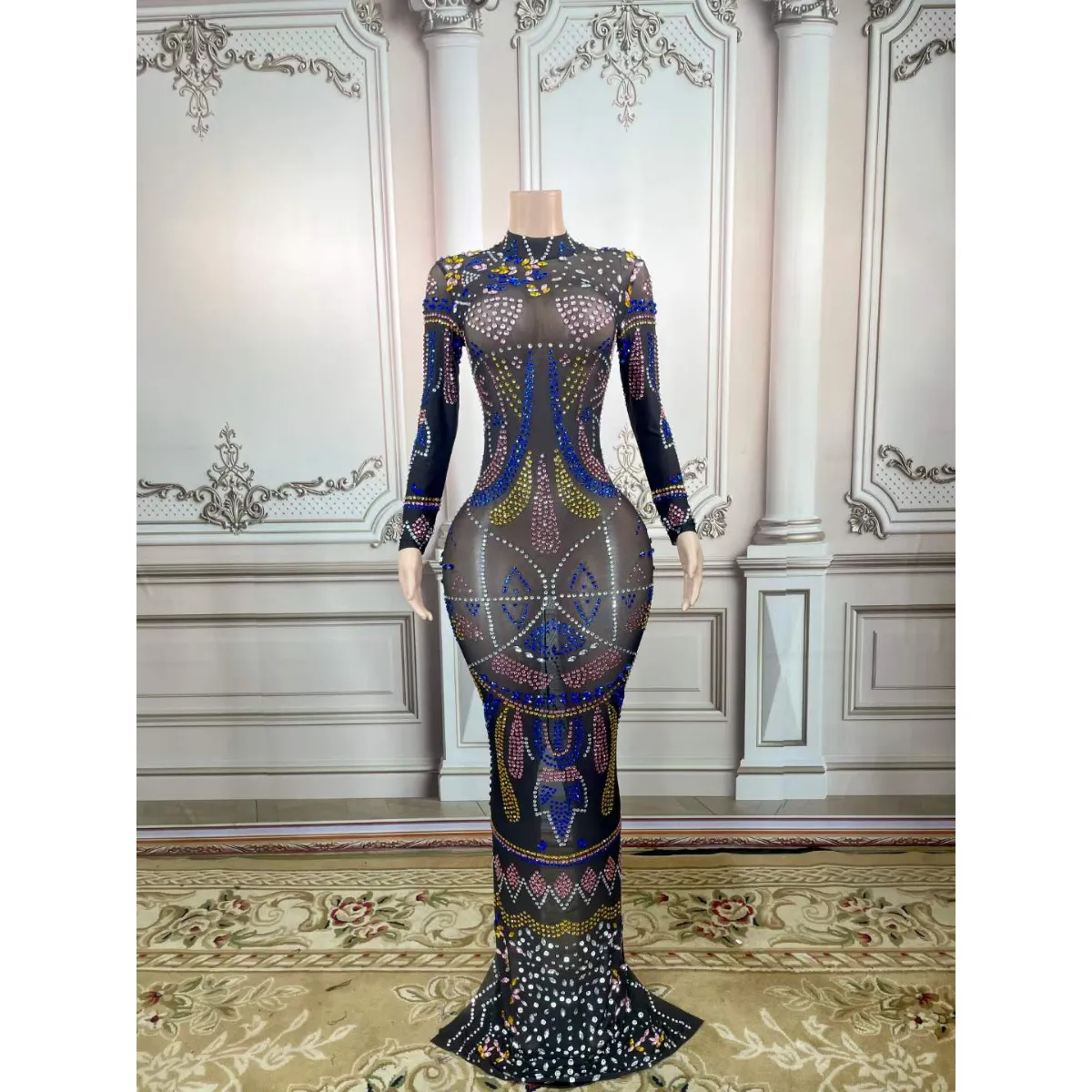 Rhinestone Bodice Mermaid Dress