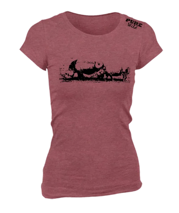 Rhino Family T-Shirt For The Ladies