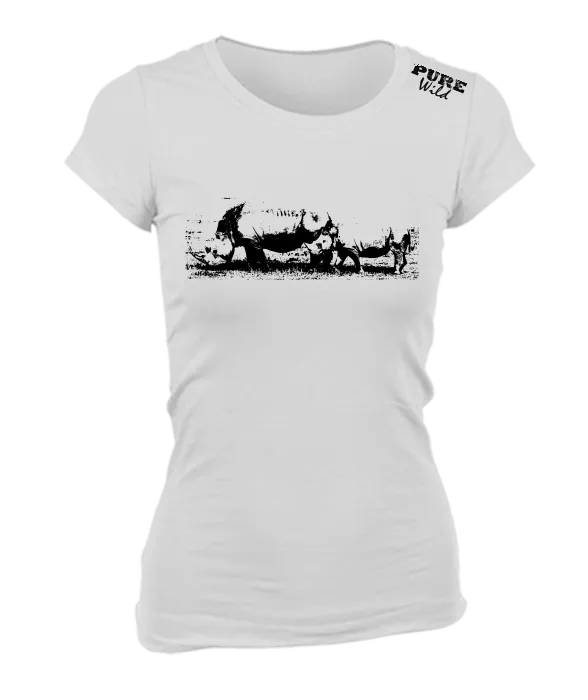Rhino Family T-Shirt For The Ladies