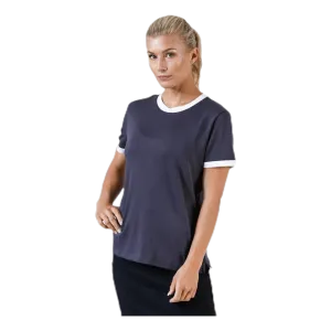 Ringer Top SS Blue/White