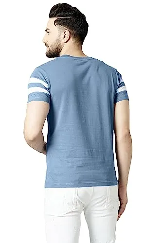 RodZen Men's Regular Fit T-Shirt(RZ24NSOLIDBLUE-L_Blue_L)