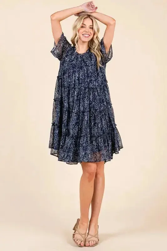 Romantic Ditsy Floral Sheer Ruffle Mini Dress for a Feminine Summer Look