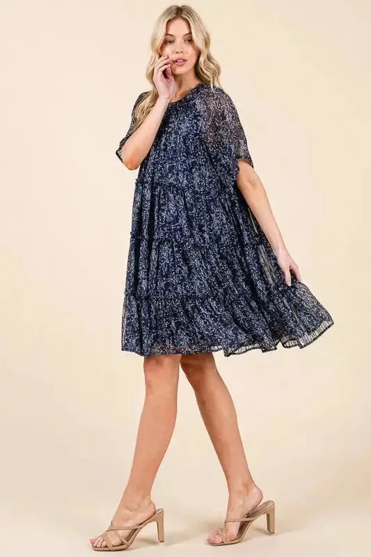 Romantic Ditsy Floral Sheer Ruffle Mini Dress for a Feminine Summer Look