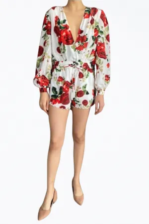 ROSIE FLORAL-PRINT CREPE BODYSUIT