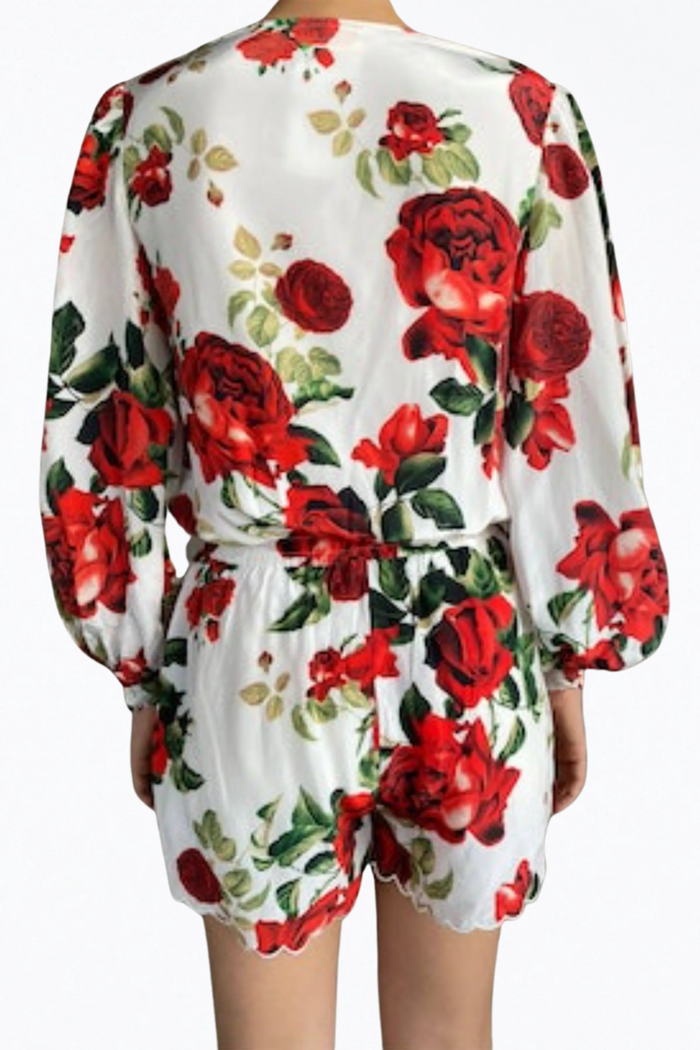 ROSIE FLORAL-PRINT CREPE BODYSUIT