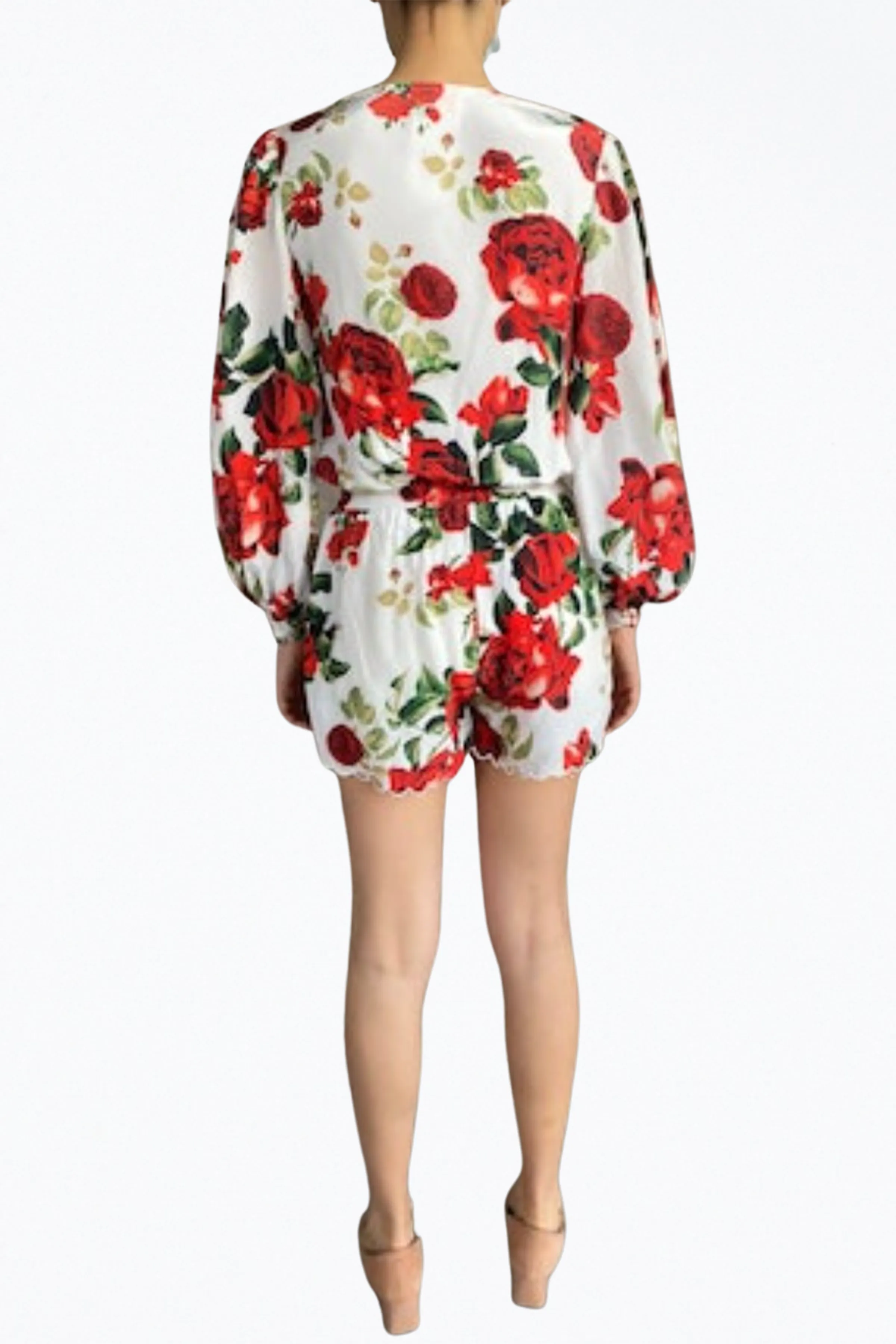 ROSIE FLORAL-PRINT CREPE BODYSUIT