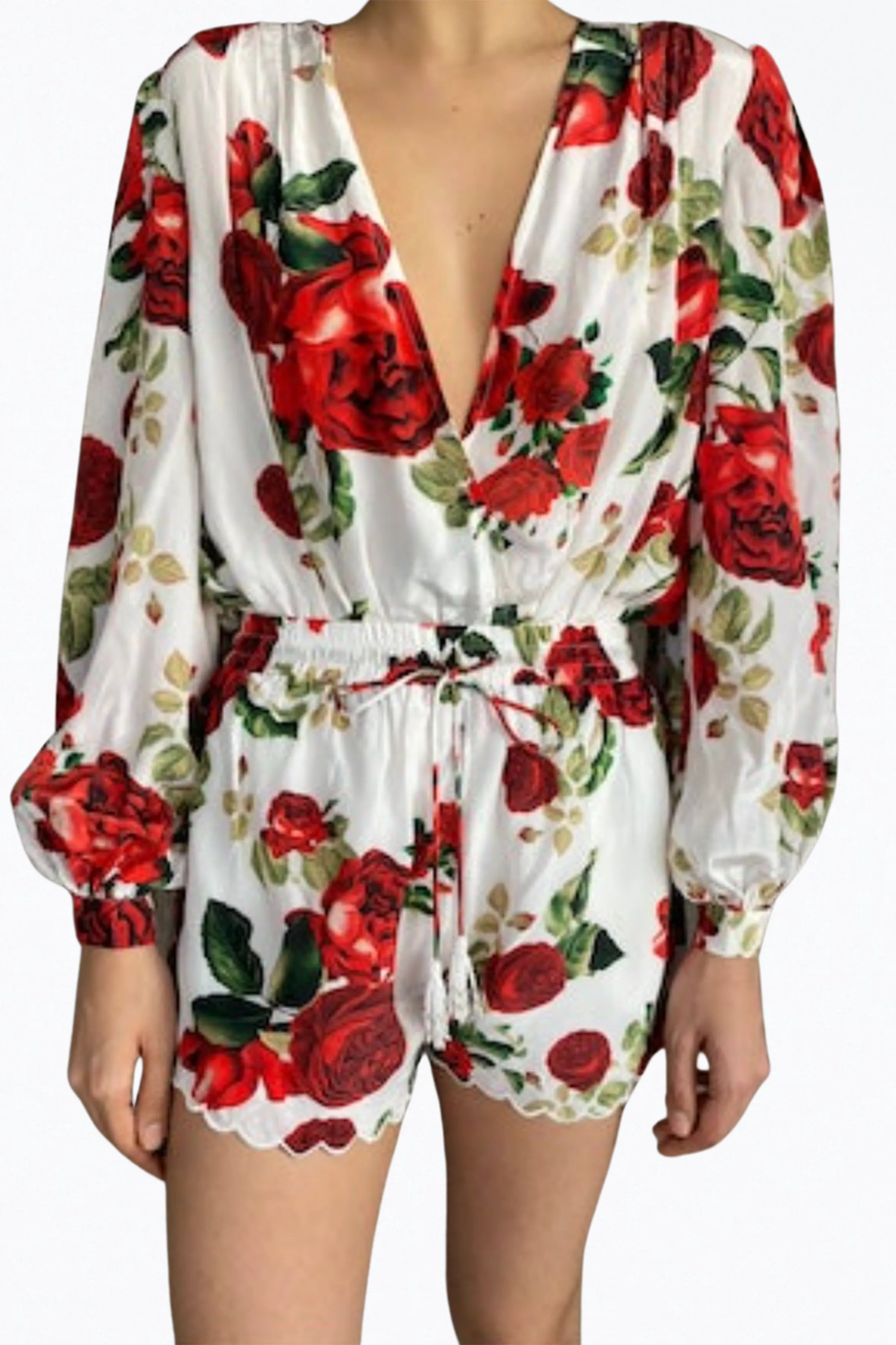 ROSIE FLORAL-PRINT CREPE BODYSUIT