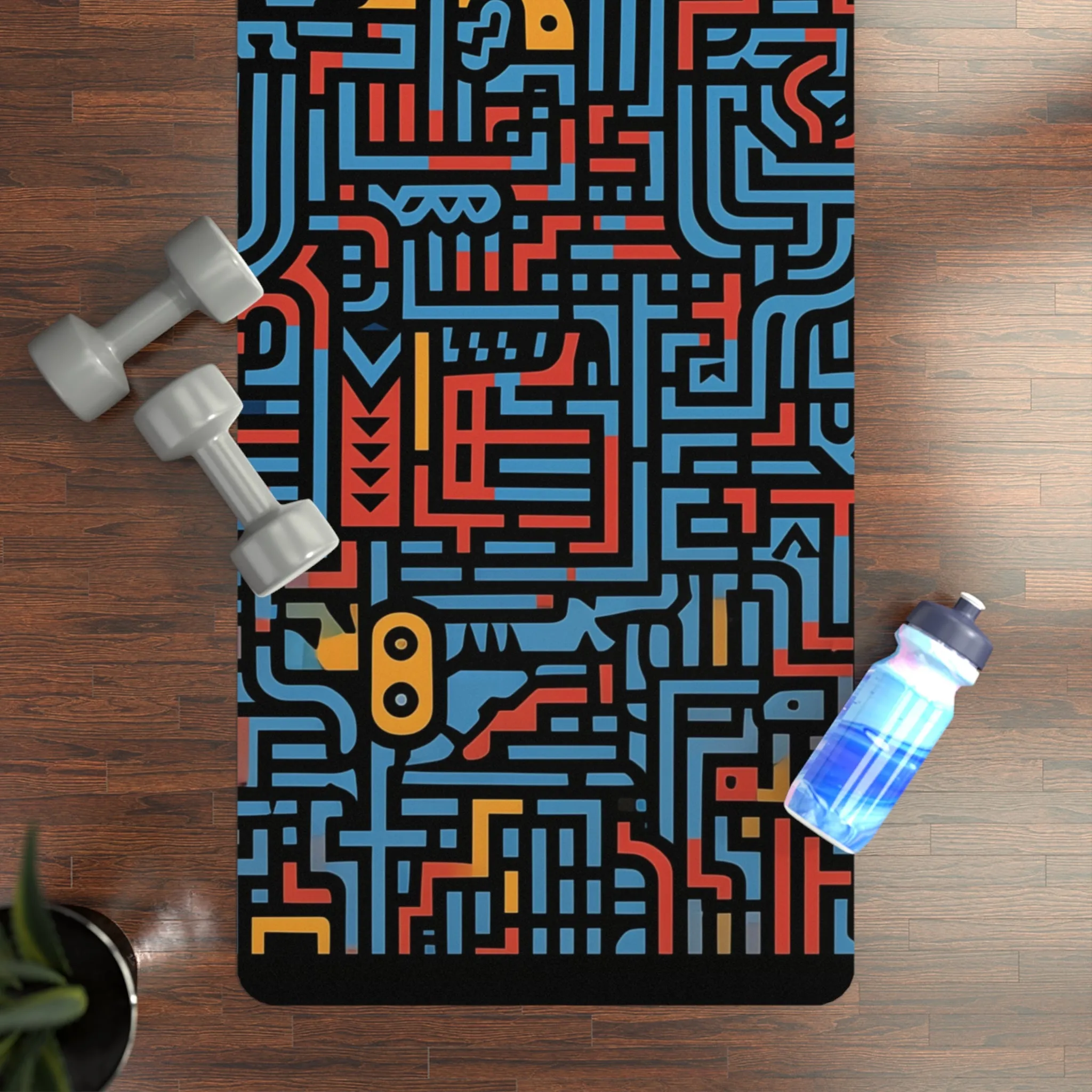 Rubber Yoga Mat- Linear Philadelphia Stripes